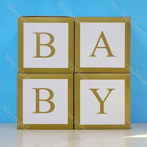 4pcs Forest Animal Balloon Boxes,Baby Balloon Boxes,White Balloon Cubes,Birthday Centrepiece,Rustic Baby Shower Blocks,Personalised Boxes