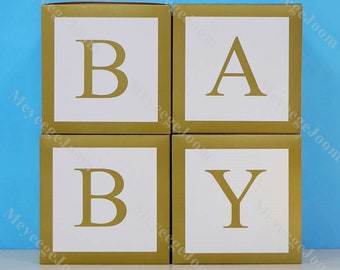 4pcs Forest Animal Balloon Boxes,Baby Balloon Boxes,White Balloon Cubes,Birthday Centrepiece,Rustic Baby Shower Blocks,Personalised Boxes