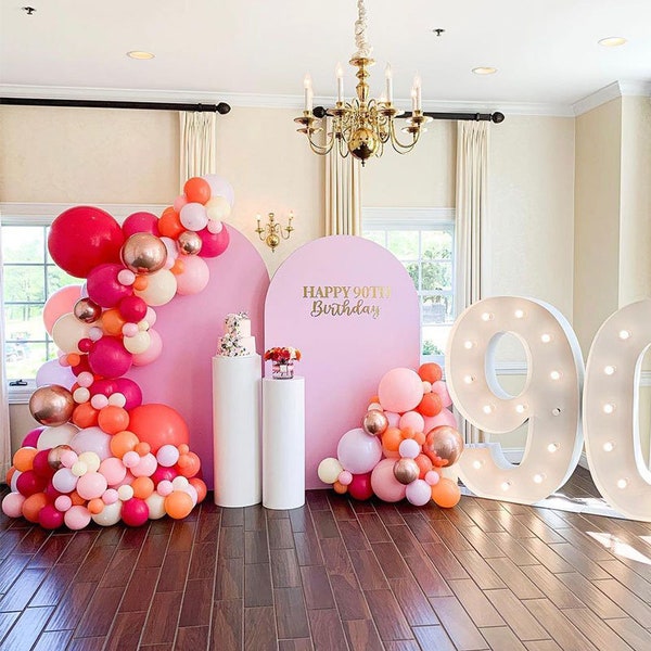 146pcs Matte Coral Pink Gold Balloons Garland Baby Shower Birthday Party Favors Gender Reveal Graduation Wedding Anniversary Balloon Chain