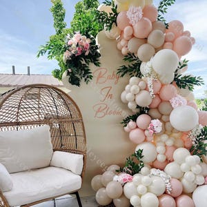 116pcs Vintage Blush Balloon Garland Arch Kit Pastel Baby Shower Retro Kids Birthday Gender Reveal Graduation Party Decorations Bride to Be