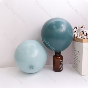 5/10/12/18 Dusty Blue Matte Boho Balloons Bridal Shower Arch Slate Blue Ocean Balloons Gender Reveal Baby Shower 1st Birthday Backdrop image 1