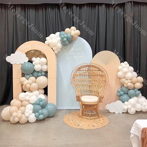137pcs Natural Sand Blue Balloons Garland Kit Baby Shower Happy Birthday Gender Reveal Decorations Wedding Anniversary Globos Bride to Be
