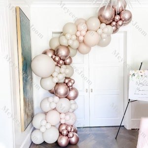 100pcs crema pesca naturale sabbia retrò palloncino arco doppio palloncino farcito sfondo addio al nubilato matrimonio festa di compleanno genere rivelare decor