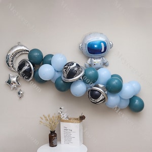 40pcs Astronauta Balloon Garland Kit Galaxy Themed Party Moon Star Balloons Blast Off Birthday Space Baby Shower To The Moon Balloon Arch
