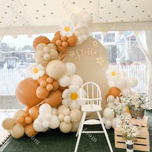 110 pz Margherita Palloncino Ghirlanda Cacao Bianco Globos Sfondo Due Groovy Compleanno Baby Shower Ragazza Genere Rivelare Anniversario di Matrimonio Decor