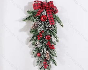 12 Sacchetti Regalo Di Natale Con Manico - Motivi Albero E Renna, In Carta Kraft, 21x11x17 Cm - 3