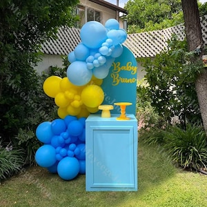 91pcs Lemon Blue Balloon Garland Arck Kit Baby Shower Girl Birthday Decoration Gender Reveal Bride to Be Wedding Party Supplies