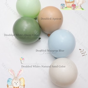 5"/10"/12"/18" Macaron Blue Apricot Double Stuffed Balloons Natural Sand Dusty Green Balloon Backdrop Baby Shower 1st Birthday Background