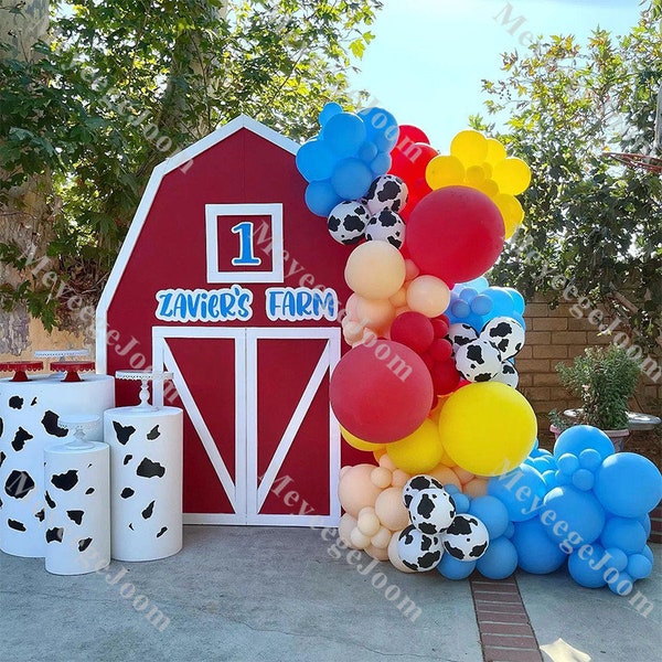 130 pcs Sauvage Un DIY Ballon Arche Vache Garçon Ferme Animal Thème Sud Rétro Grange Ballon Guirlande Kit Baby Shower Fête D'anniversaire Fournitures