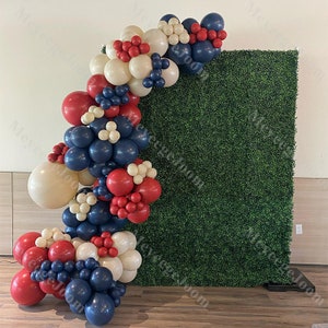 181pc Navy Blue Natural Sand Balloon Arch Wedding Anniversary Red Boho Balloons Baby Shower 1st Birthday Gender Reveal Soccer Party Supplies