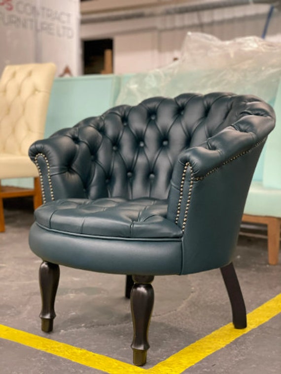 Luxury Chesterfield Design Tub Chair Upholstery in Real Etsy