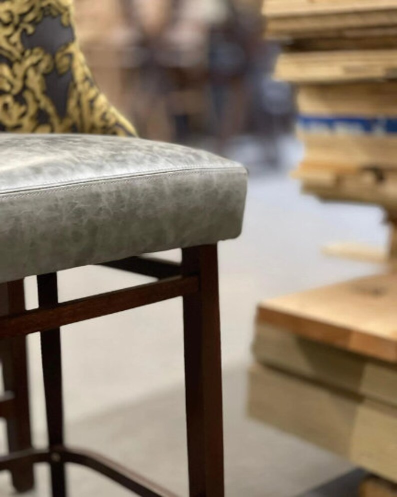 Luxury Plain Design Bar Stool With Solid Wood Frame Upholstery - Etsy UK