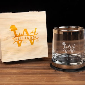 Personalized Whiskey Glass Set with Wooden Box, Gifts for Men,Groomsmen Gift, Best Man Gift, Groomsman Proposal,Boyfriend Gift,dad&#39;s gift