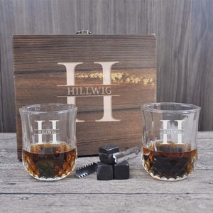 Custom Whiskey Glass Set with wood box,Whiskey Stones and Wood Box Custom Whiskey Set, Gift for Best Man.Groomsmen Gifts, Groomsmen Proposal