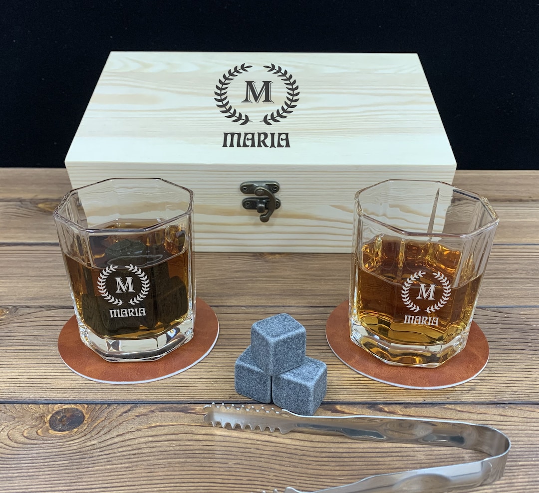 Personalised Engraved Crystal Whisky Glass With Wooden Box,groomsmen ...