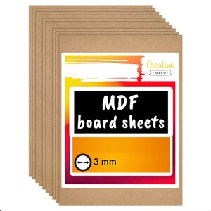 A3 A4 A5 MDF-karton | 3 kleuren | 20 varianten | Schilderen, doe-het-zelfprojecten, lasersnijder, CNC-machine, figuurzaag, stenciling, pyrografie