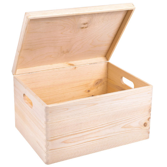 XXL Large Plain Wooden Storage Box 40 X 30 X 24 Cm 10 - Etsy UK