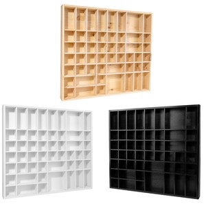 Mensola espositiva in legno con scomparti / 2 misure / 3 colori / Organizzatore di stoccaggio / Mobiletto espositivo da parete in legno