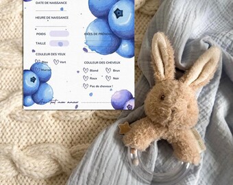 Printable Baby Shower Games with a Blueberry Theme, 6 Baby Shower Prediction Games Kit (French), Watercolor Baby Shower Activity Pack (PDF)