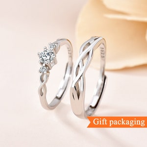 925 Sterling Silver Rings Couple Rings adjustable Rings for Her