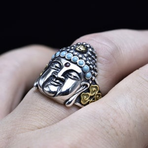 Silver buddha ring best sale