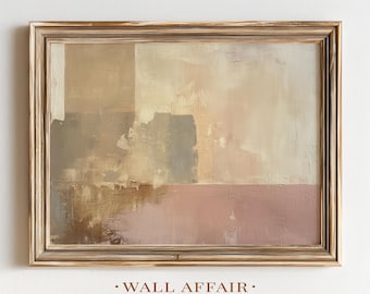 Modern Minimalist Abstract Art Print - Blush and Neutral Tones, Cozy Mauve Beige Cream, Textured Layers, Soft Color-Block, Printable 153