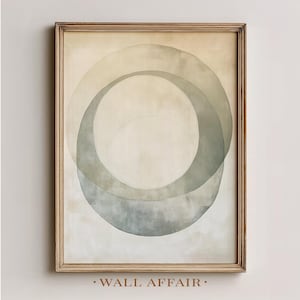 Minimalist Wall Art: Soft Overlapping Circles - Neutral Gentle Brush Textures, Muted Palette, Modern Digital Wall Decor Printable 960