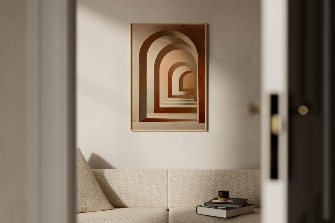 Abstract Architectural Printable Art - Minimalist Neutral Arch Design ...