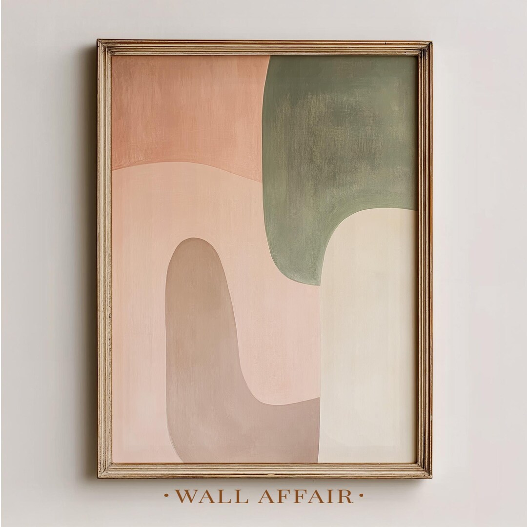 Modern Boho Printable Wall Art - Minimalist Abstract Painting, Earthy ...