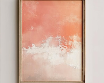 Soft Pastel Abstract Watercolor Print - Gentle Blush and Creamy White Wash, Minimalist Wall Art, Neutral Decor, Digital Download 750