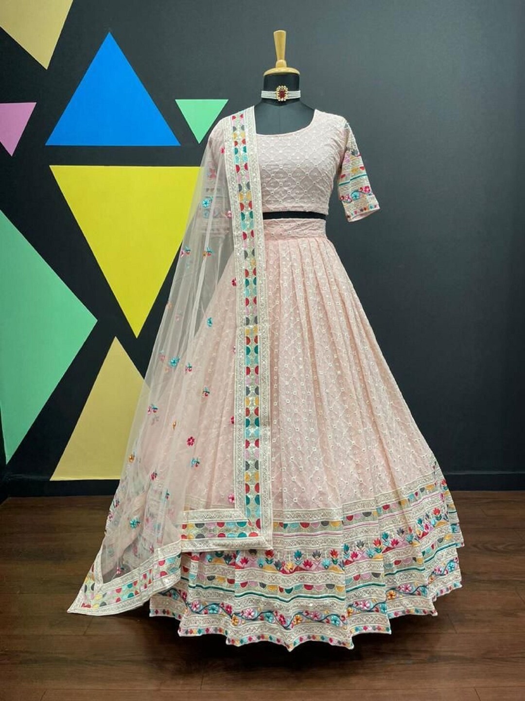 Pastel Pink Lehenga Choli for Women Indian Designer Light Pink Etsy