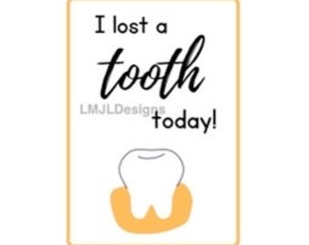 Tooth Fairy Bag 'I lost a tooth today' design perfect for classrooms