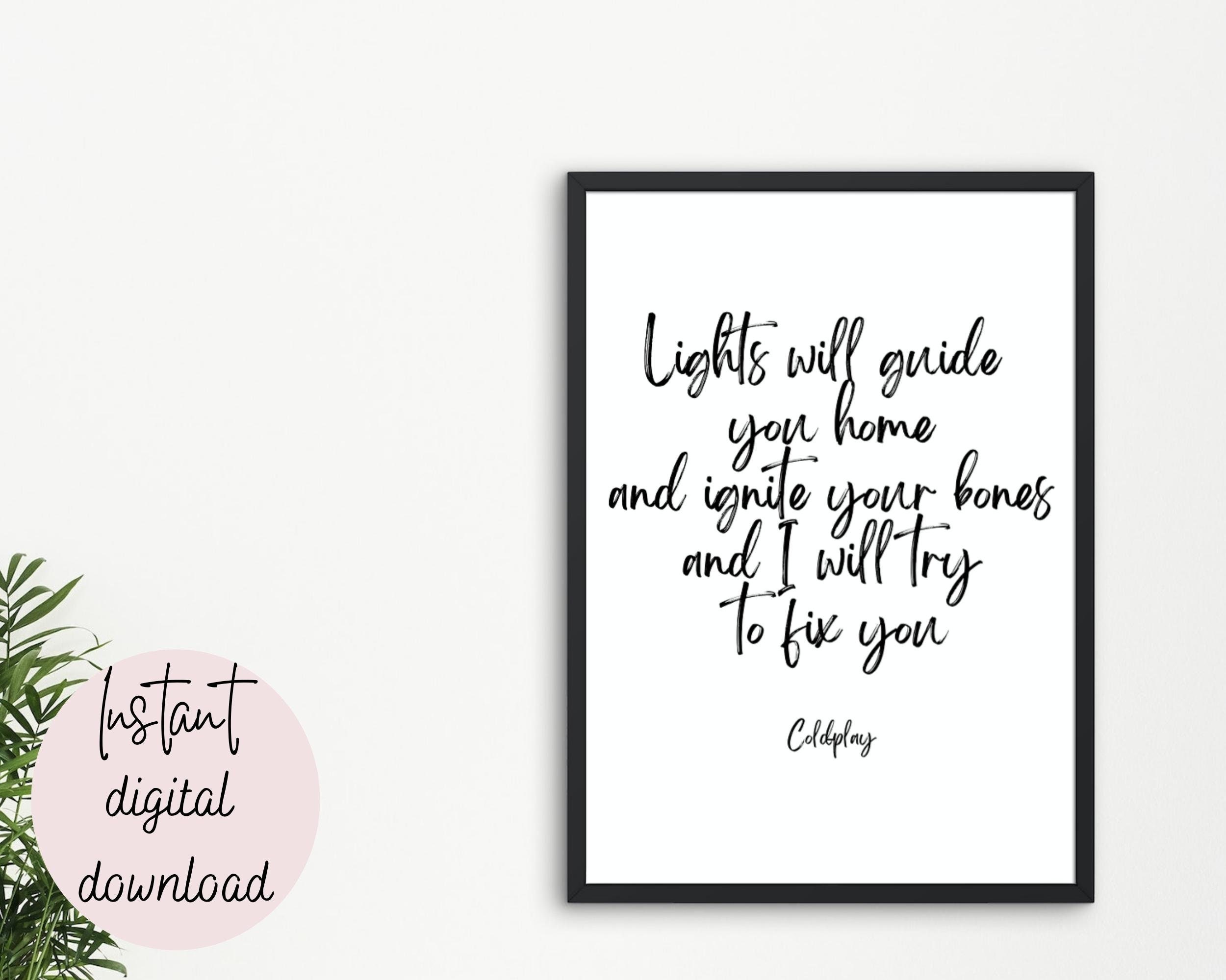 Discover Coldplay Fix You Lyric Poster