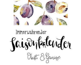 Calendar: Perpetual seasonal calendar fruit & vegetables