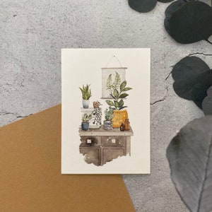 Postkarte: Blumenkommode