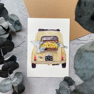 Postkarte: Zitronenauto