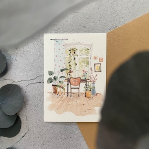 Postkarte: Blumenzimmer