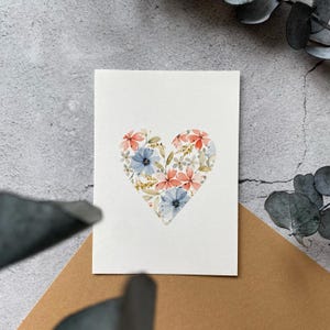 Postkarte: Blumenherz