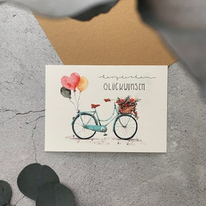 Postkarte: Geburtstagsfahrrad