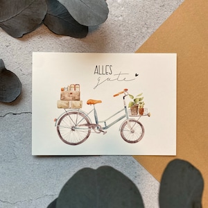 Postkarte: Umzugsfahrrad