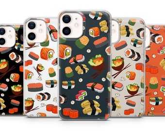 寿司携帯ケース 和食カバー iPhone 14 Pro、13、12、11、XR、8+、7、Samsung S21、A50、A51、A53、Huawei P20、P30 Lite に対応