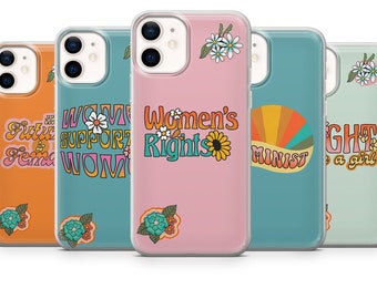 Feminist Phone Case Girl Power Women Cover fit for iPhone 14 Pro, 13, 12, 11, XR, 8+, 7 & Samsung S21, A50, A51, A53, Huawei P20, P30 Lite