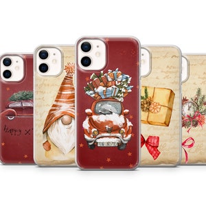 Vintage Novelty Phone Case Christmas Cover fit for iPhone 14 Pro, 13, 12, 11, XR, 8+, 7 & Samsung S21, A50, A51, A53, Huawei P20, P30 Lite