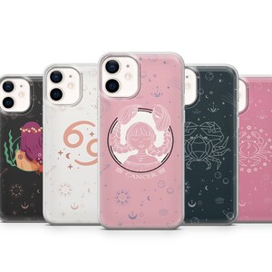 Cancer Phone Case Horoscope Zodiac Cover fit for iPhone 14 Pro, 13, 12, 11, XR, 8+, 7 & Samsung S21, A50, A51, A53, Huawei P20, P30 Lite