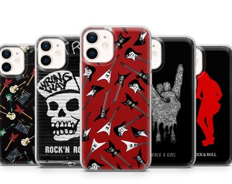 Rock n Roll Case Heavy metal Cover fit for iPhone 14 Pro, 13, 12, 11, XR, 8+, 7 & Samsung S21, A50, A51, A53, Huawei P20, P30 Lite