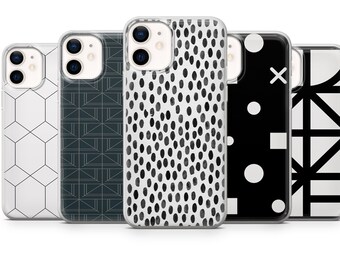 Geometric Phone Case Minimalistic Cover fit for iPhone 14 Pro, 13, 12, 11, XR, 8+, 7 & Samsung S21, A50, A51, A53, Huawei P20, P30 Lite