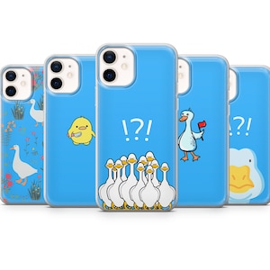 Goose Phone Case Kawaii Cover fit for iPhone 14 Pro, 13, 12, 11, XR, 8+, 7 & Samsung S21, A50, A51, A53, Huawei P20, P30 Lite