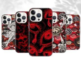 Creepy Eyes Phone Case - Horror Grunge Art Cover for iPhone 16 Pro Max 15 14 13 12 11 Plus, Samsung S24 Ultra S23 S22 S21 S20