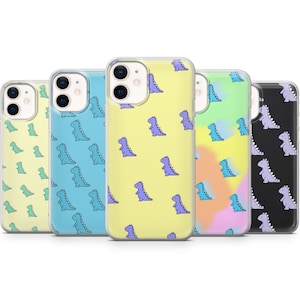 Dinosaur Phone Case T-Rex Cover fit for iPhone 14 Pro, 13, 12, 11, XR, 8+, 7 & Samsung S21, A50, A51, A53, Huawei P20, P30 Lite
