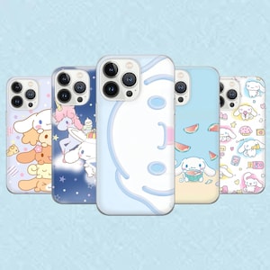 Housse de protection Sanrio Cinnamoroll pour iPhone 15, 14, 13, 12, 11, Xr, Samsung S24Ultra, S23, S22FE, A54, A25, A14, Pixel 8, 7A, 7Pro, 6Pro